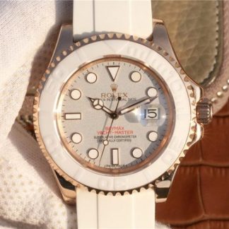 Rolex Yacht-Master 116655 RG Cadran blanc Ceramique blanc Bracelet caoutchouc